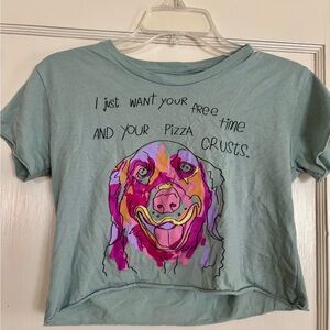 Meow Wolf Graphic Tee - Light Teal with Colorful Dog Print